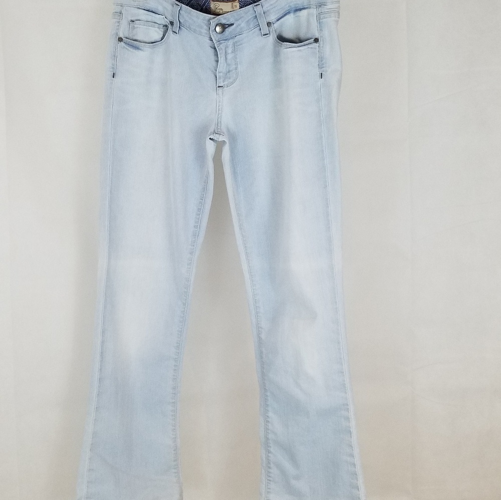 PAIGE Boot Cut Jeans in Light Wash